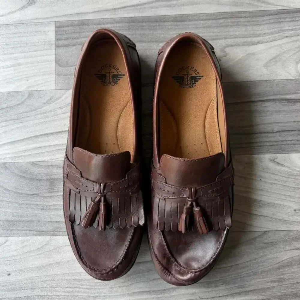 Dockers Brown Leather Tassel Loafers Men's 12M